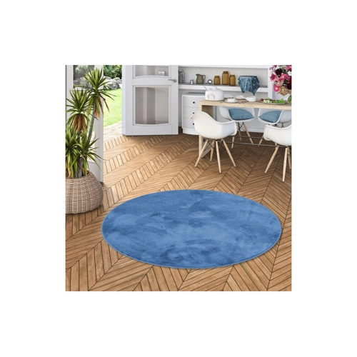 Bild von Snapstyle Luxus Super Soft Hochflor Langflor Teppich Deluxe Rund Blau