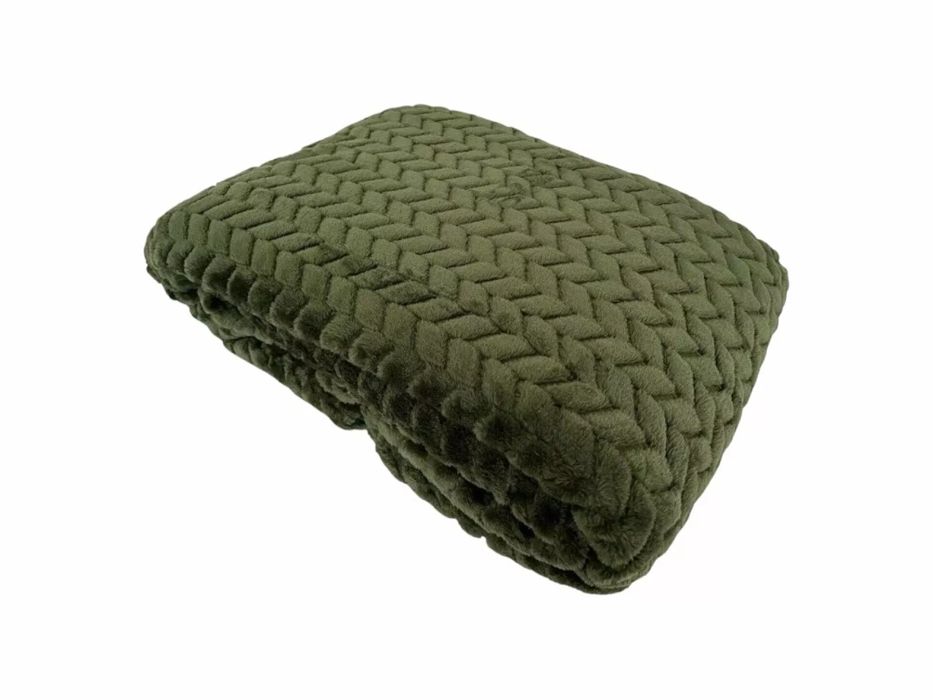 Bild von Wohndecke Jacquard Kuscheldecke olivgrün » XL Flanell Wohndecke 200x180cm, VewoTex, » Wohndecke » wärmende Tagesdecke 350 g/m²