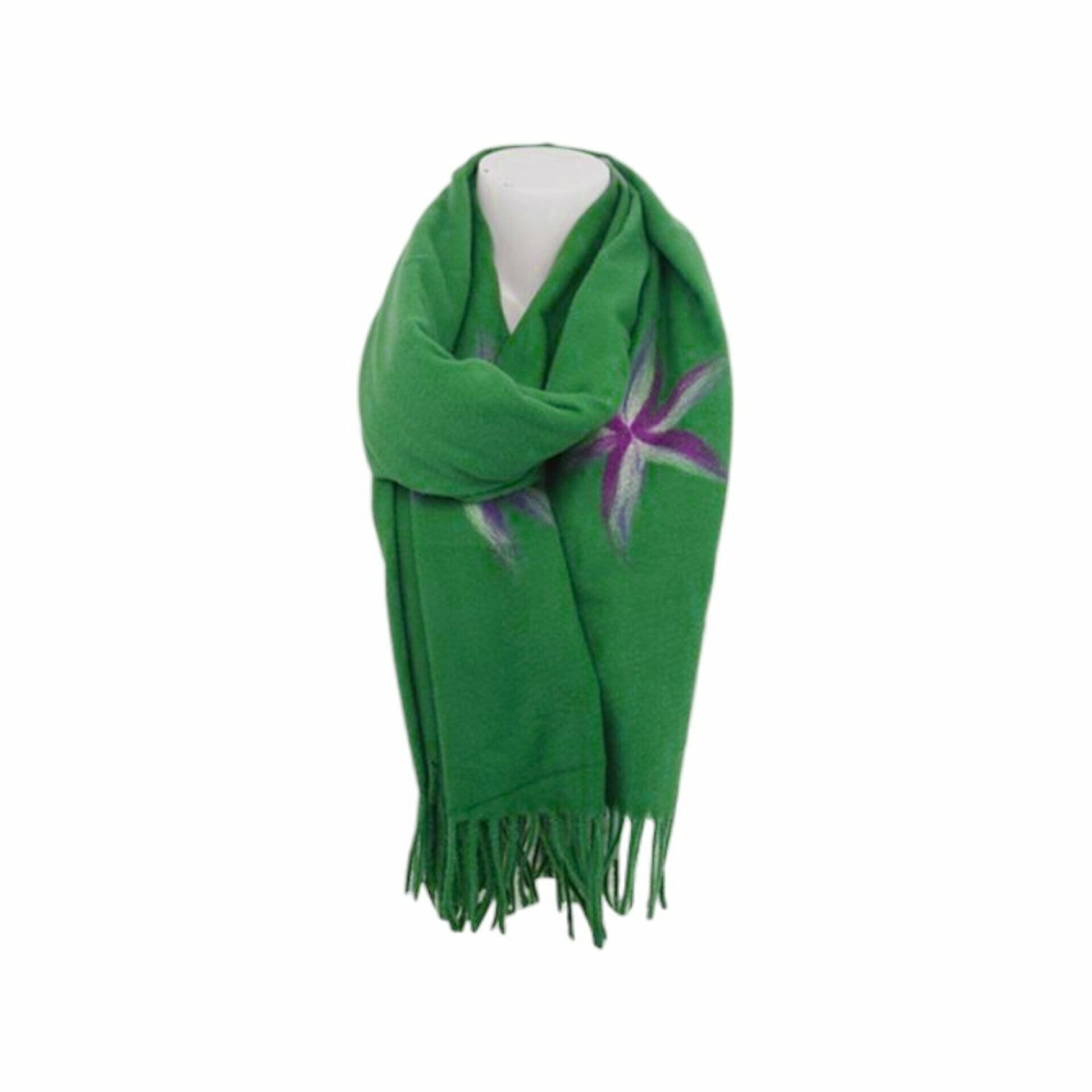 Bild von Antonio Schal Winter Damen Schal Cashmera » Fransenschal Soft Feeling, (Kein Set, 1-St. Einzelner Schal), » Winterschal 180x72 cm » Damenschal mit Blume