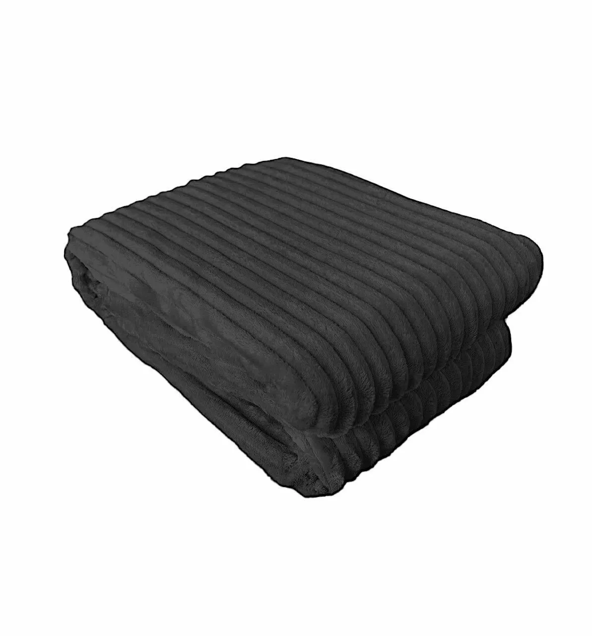 Bild von HomeRelax&Style Kuscheldecke in Cord-Optik | Wohndecke 200x150cm | Antipilling-Effekt | Super weich und wärmend Farbe Anthrazit
