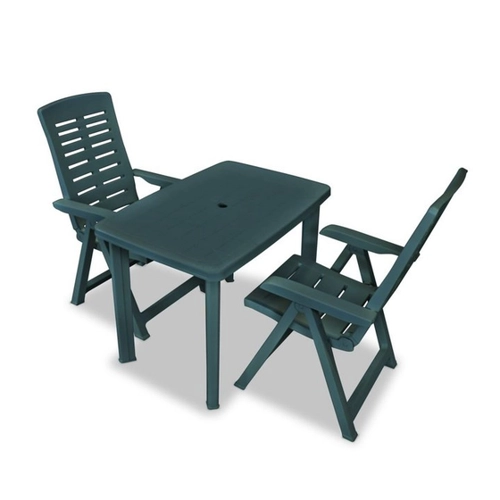 Bild von Furnicato Garten-Essgruppe 3-tlg. Bistro-Set Kunststoff Grün
