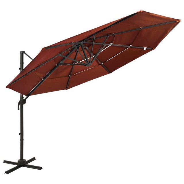 Bild von furnicato Sonnenschirm mit Aluminium-Mast 4-lagig Terrakottarot 3x3 m