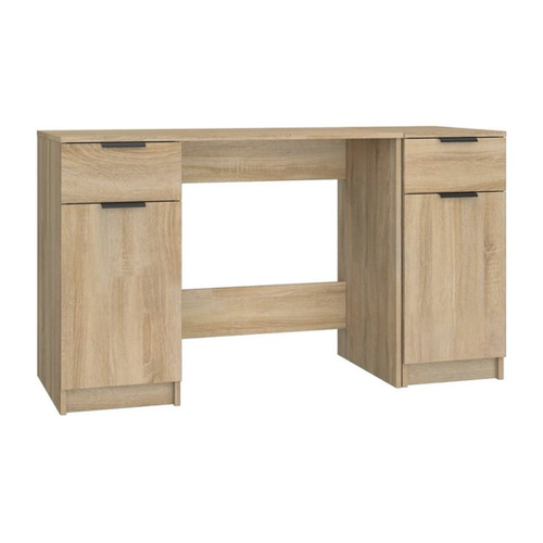 Bild von Eleganter Schreibtisch mit Beistellschrank in Sonoma-Eiche