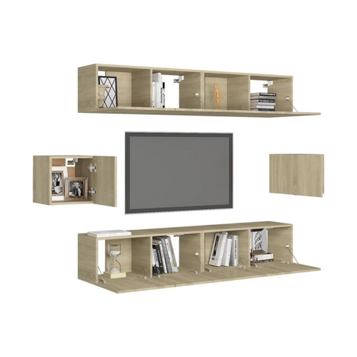 Bild von furnicato TV-Schrank 6-tlg. TV-Schrank-Set Sonoma-Eiche (Modell M634040)