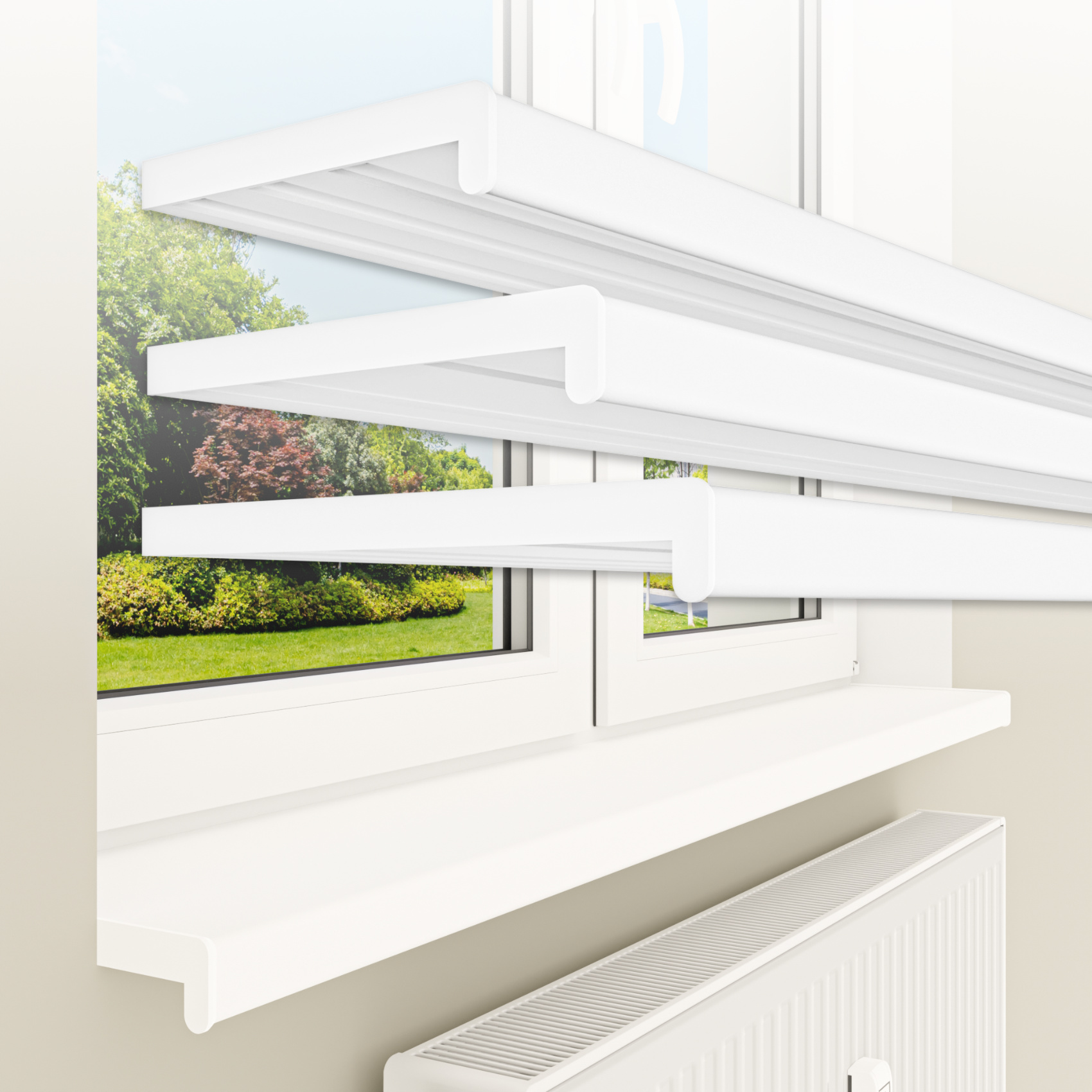 Bild von HEXIM Fensterbank 2 bis 3 Meter Fensterbrett weiÃ matt glanz Kunststoff PVC innen DIN EN 13501-1