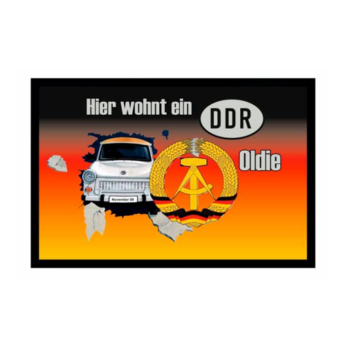 Bild von Ladreas Fußmatte Schmutzfangmatte - Hier wohnt ein DDR Oldie F321, 60x40