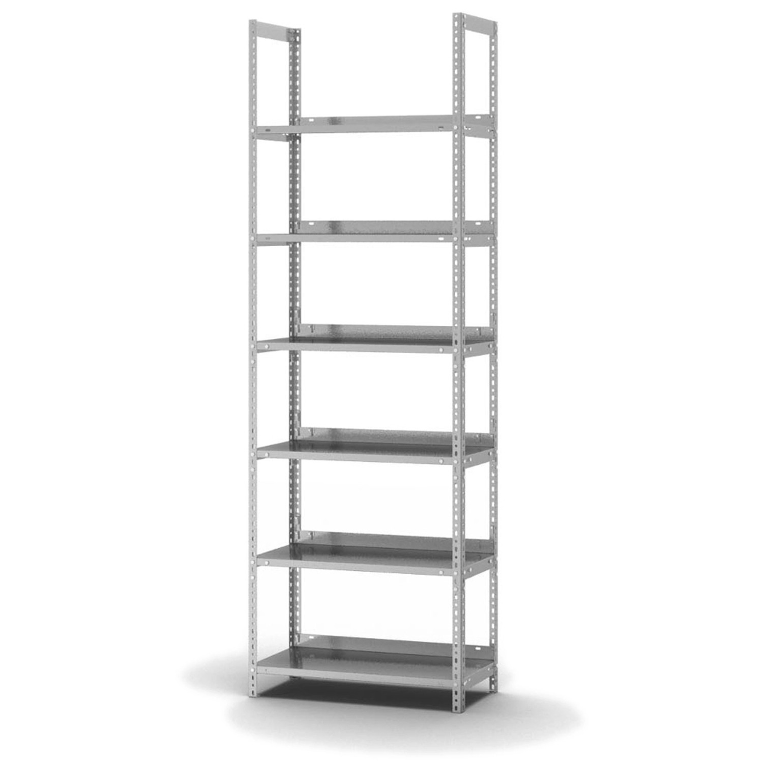 Bild von PROREGAL Aktenregal Schraubsystem Grundregal HxBxT 220 x 75 x 30 cm 6 Ebenen Fachlast 60 kg Ohne Deckboden Einseitig Nutzbar Verzinkt