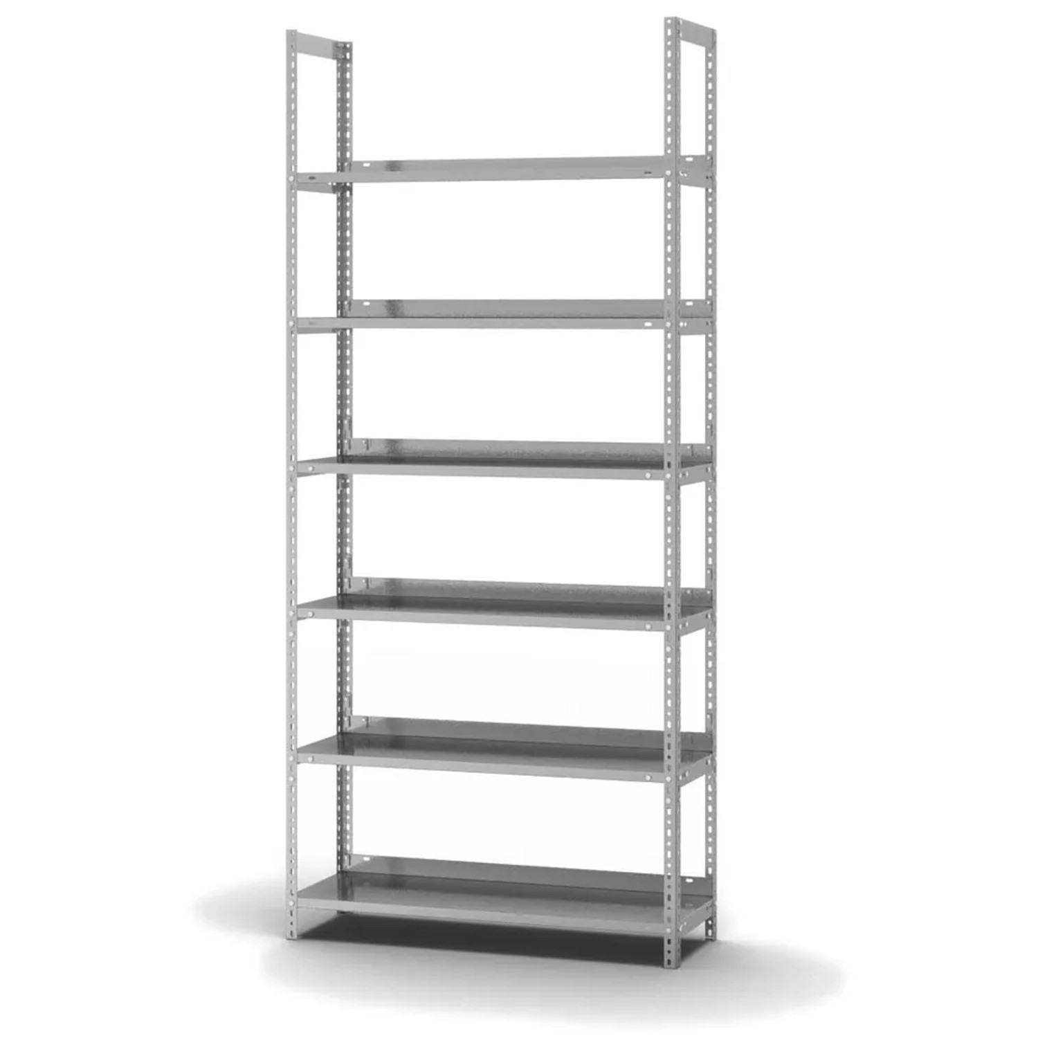 Bild von PROREGAL Aktenregal Schraubsystem Grundregal HxBxT 220 x 100 x 30 cm 6 Ebenen Fachlast 60 kg Ohne Deckboden Einseitig Nutzbar Verzinkt