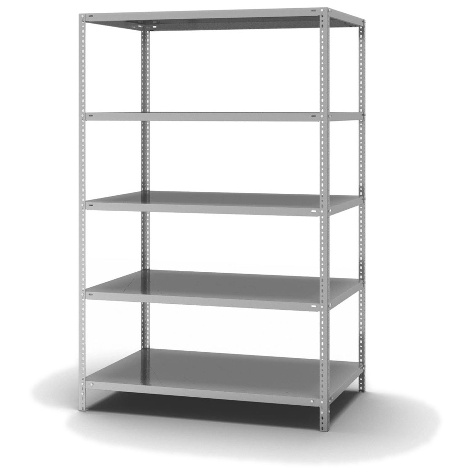 Bild von PROREGAL Fachbodenregal Schraubsystem Light-Duty Grundregal HxBxT 200 x 130 x 80 cm 5 Ebenen Fachlast 125 kg Beidseitig Nutzbar Verzinkt