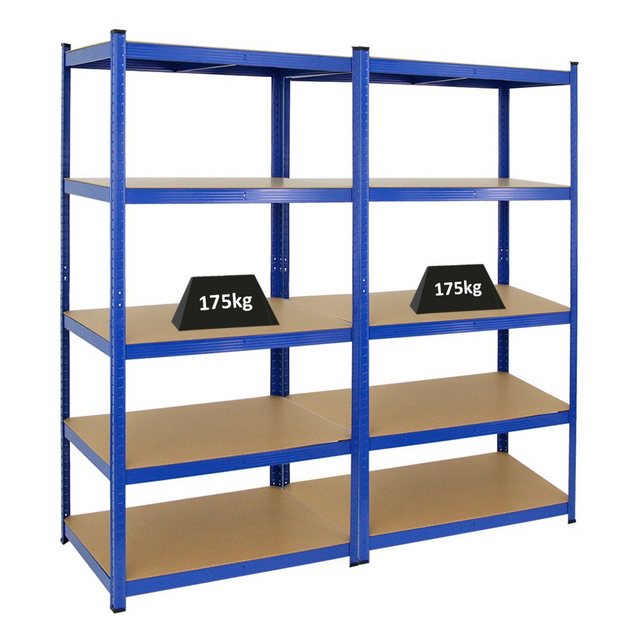 Bild von PROREGAL Mega Deal 2x Schwerlastregal Taurus HxBxT 180 x 90 x 60 cm Fachlast 175 kg Blau