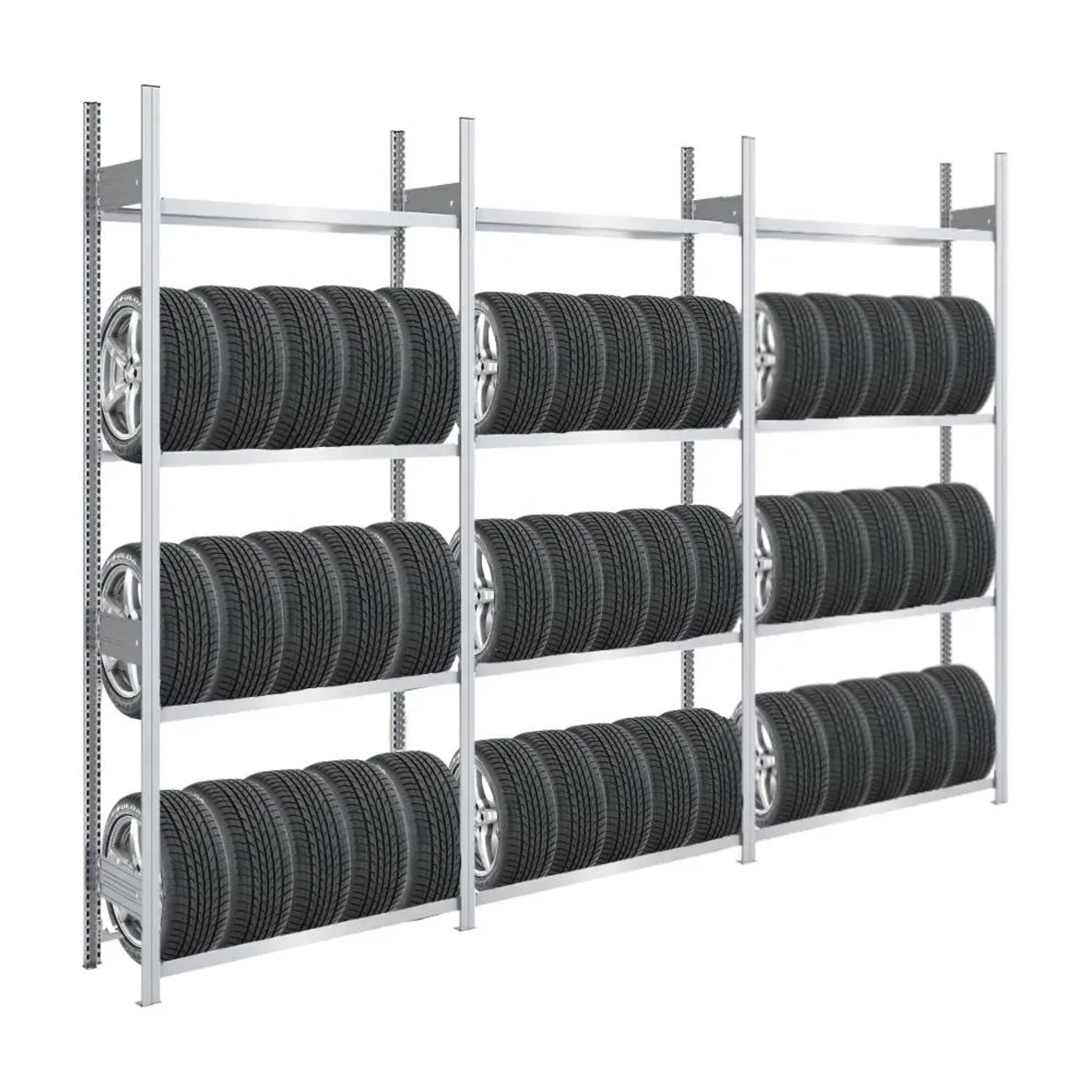 Bild von PROREGAL Reifenregal Tire Pro Made In Germany HxBxT 250 x 300 x 43 cm 4 Ebenen 150 kg Fachlast Bis Zu 15 Reifen Pro Ebene Verzinkt