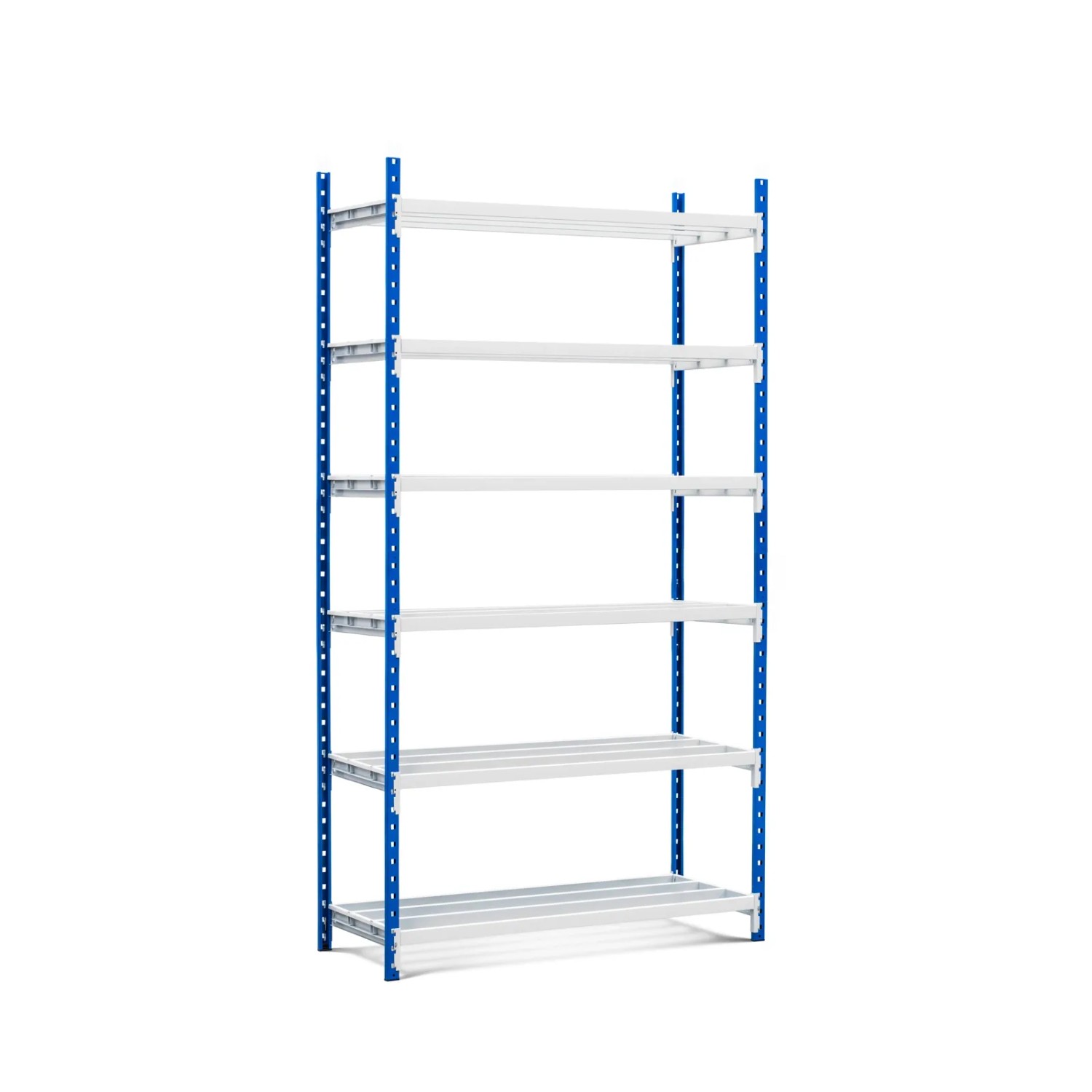 Bild von PROREGAL Fachbodenregal Maximus HxBxT 200 x 125 x 50 cm 6 Ebenen Offener Fachboden Fachlast 152 kg Lichtblau-Lichtgrau