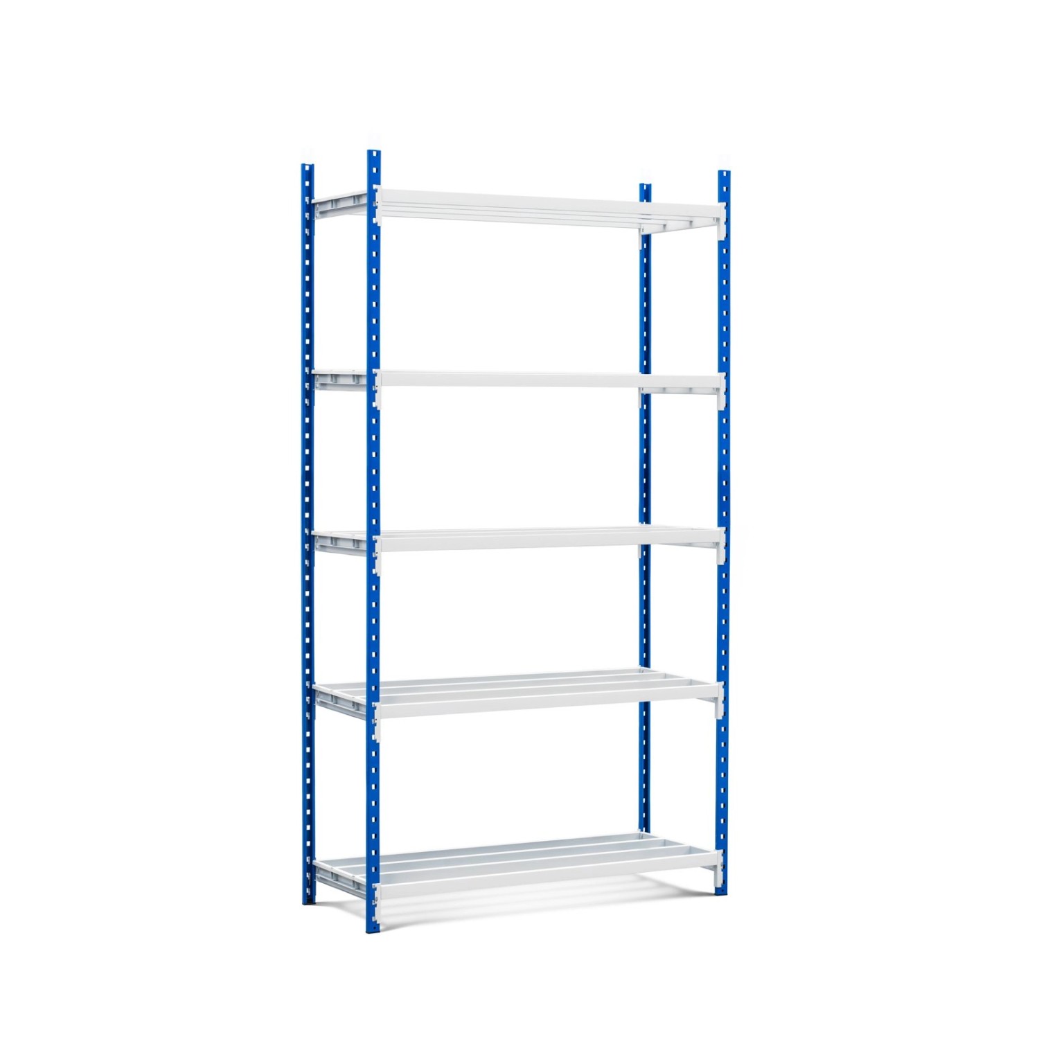 Bild von PROREGAL Fachbodenregal Maximus Pro HxBxT 260 x 125 x 60 cm 5 Ebenen Offener Fachboden Fachlast 248 kg Lichtblau-Lichtgrau