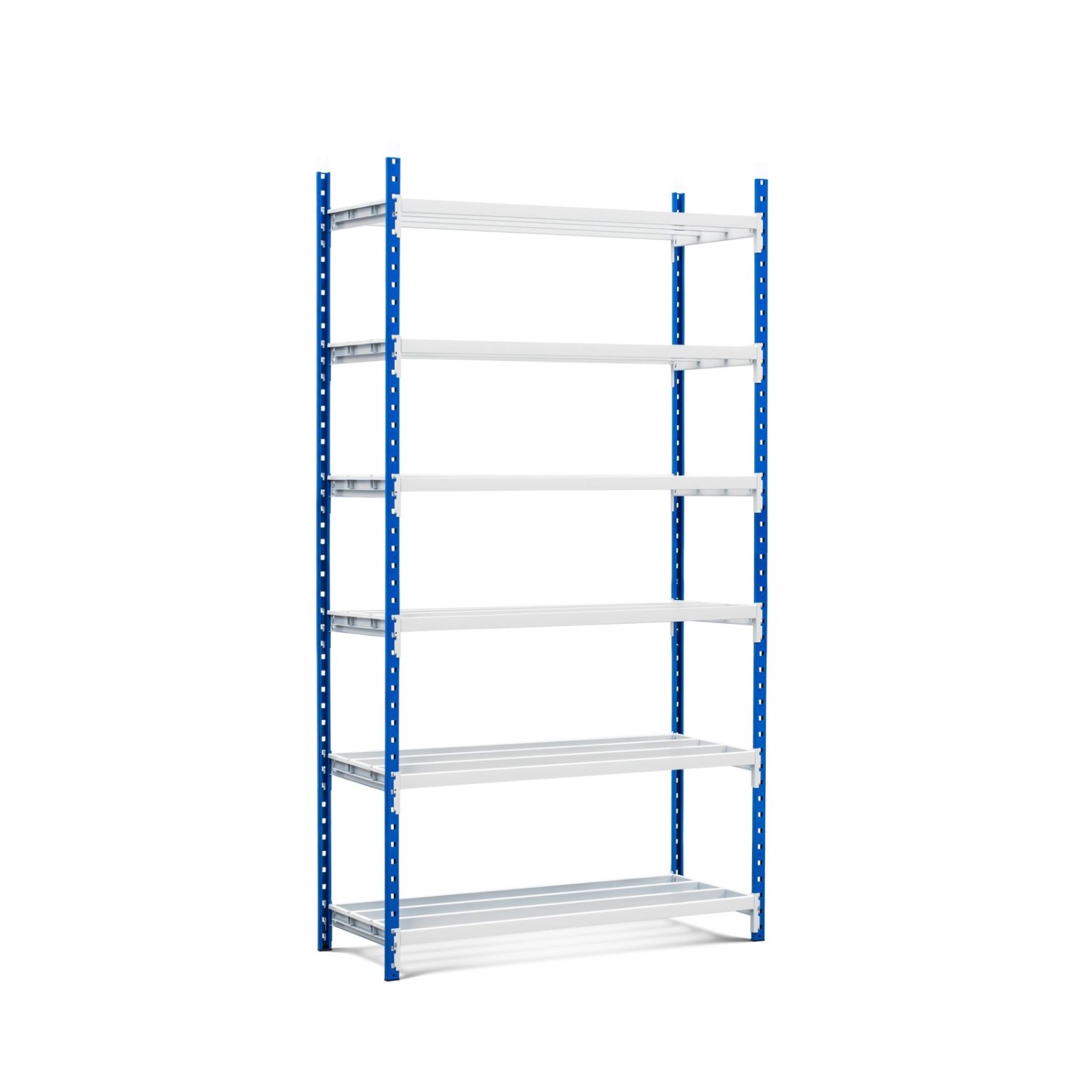 Bild von PROREGAL Fachbodenregal Maximus Pro HxBxT 280 x 100 x 50 cm 7 Ebenen Offener Fachboden Fachlast 286 kg Lichtblau-Lichtgrau