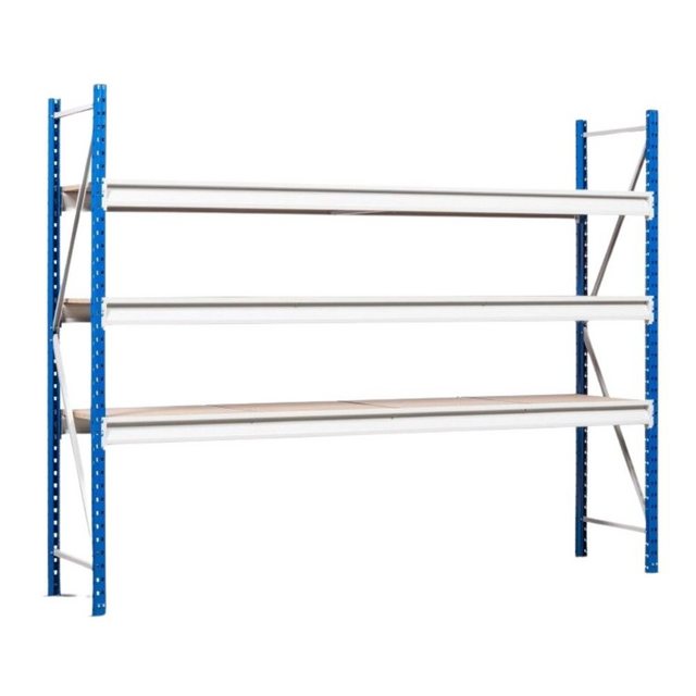 Bild von PROREGAL Weitspannregal Maximus Pro Grundregal HxBxT 400 x 175 x 100 cm 3 Ebenen Spanplatten Fachboden Fachlast 770 kg Lichtblau & Lichtgrau