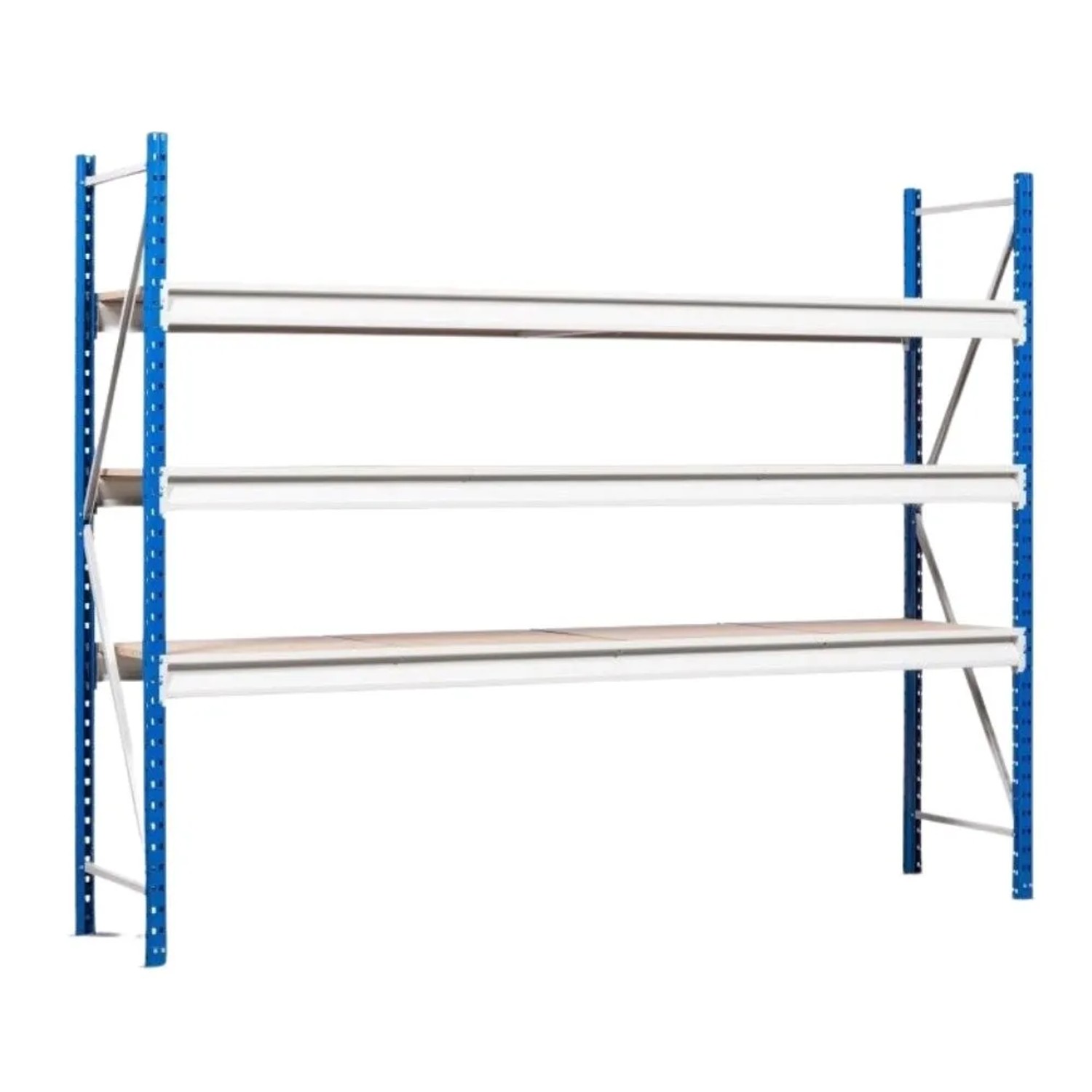 Bild von PROREGAL Weitspannregal Maximus Pro Grundregal HxBxT 450 x 175 x 100 cm 4 Ebenen Spanplatten Fachboden Fachlast 770 kg Lichtblau & Lichtgrau