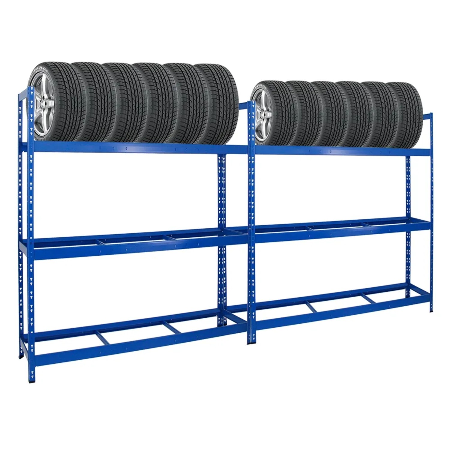 Bild von PROREGAL Mega Deal 2x Reifenregal Tiger XL HxBxT 200 x 180 x 45 cm Bis Zu 42 Reifen Blau