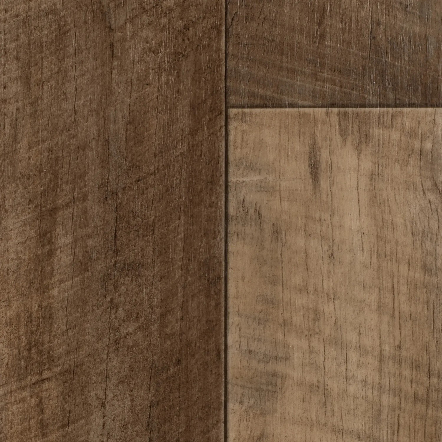 Bild von BRICOFLOR PVC Bodenbelag Meterware Holzoptik Eiche Dunkel Rustikal mit Vliesrücken 200cm x 400cm