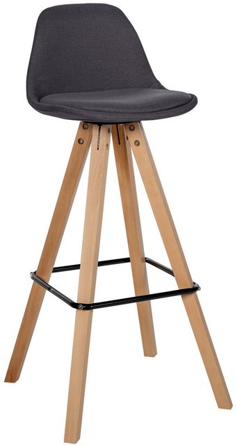 Bild von CLP Barhocker Corbin Square, Stoff-Bezug, Gestell aus Buchenholz
