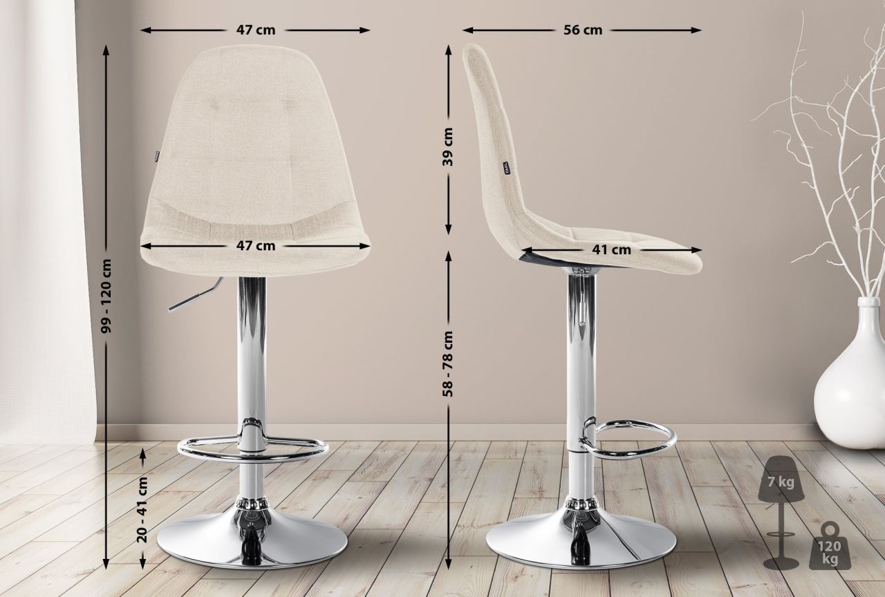 Bild von Barhocker Elmore Stoff C creme