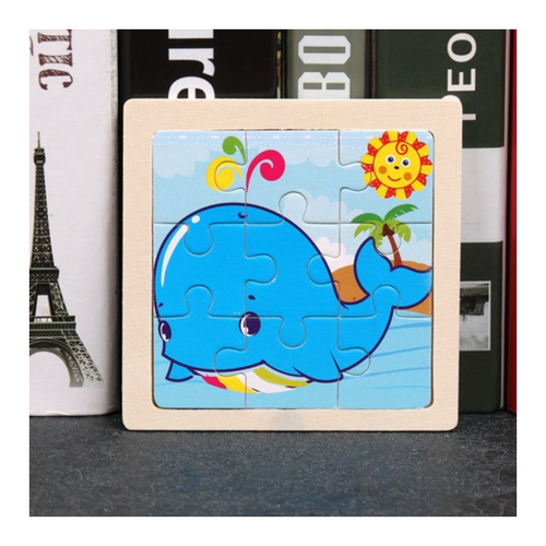 Bild von Tinisu Holz Puzzle für Kinder: Cartoon Wal Design