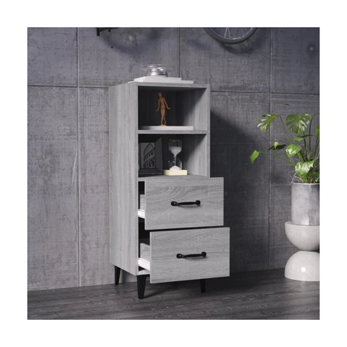 Bild von Furnicato Sideboard Grau Sonoma 34,5x34x90 cm Holzwerkstoff