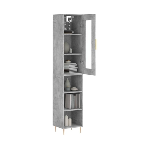 Bild von Furnicato Highboard Betongrau – Eleganz für dein Zuhause