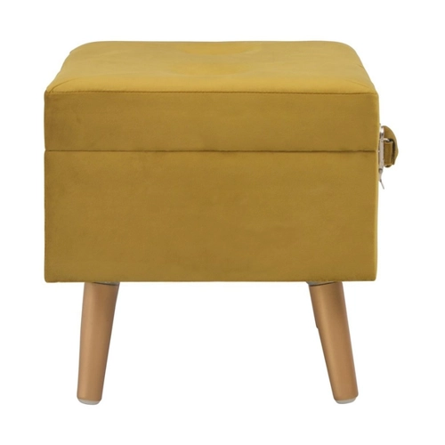 Bild von furnicato Truhenbank Hocker mit Stauraum 40 cm Senfgelb Samt