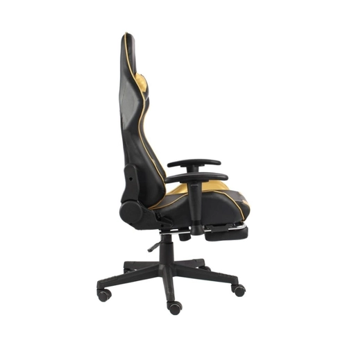 Bild von Furnicato Gaming-Stuhl mit Fußstütze Drehbar Golden PVC