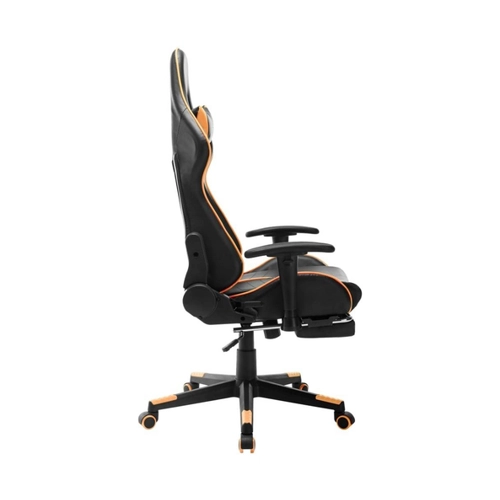 Bild von Furnicato Gaming-Stuhl mit Fußstütze Schwarz und Orange Kunstleder