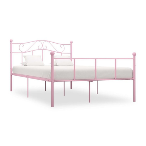 Bild von Furnicato Bettgestell Rosa Metall 140×200 cm – Eleganz für Ihr Schlafzimmer