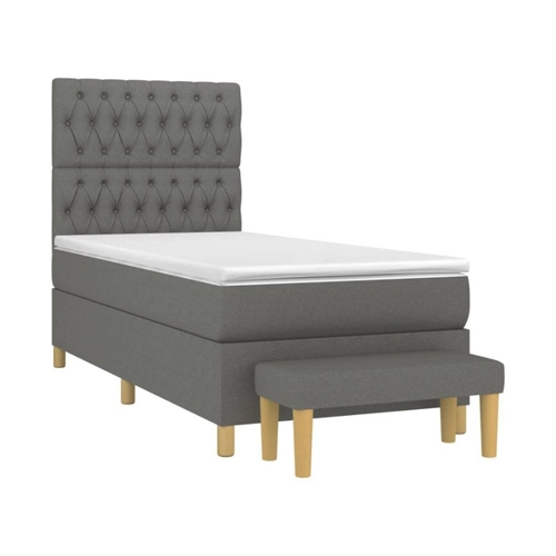 Bild von Furnicato Boxspringbett mit Matratze Dunkelgrau 100x200 cm