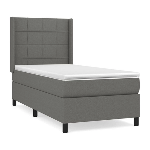 Bild von Furnicato Boxspringbett mit Matratze Dunkelgrau 90x190 cm