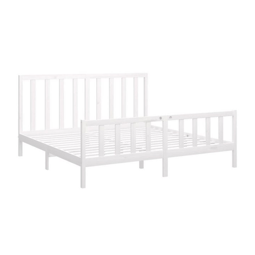 Bild von furnicato Bettgestell Massivholzbett ohne Matratze Weiß 180x200 cm Kiefernholz (1-tlg)