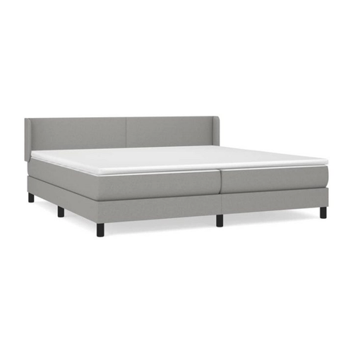 Bild von furnicato Bett Boxspringbett mit Matratze Hellgrau 200x200 cm Stoff (1-tlg)