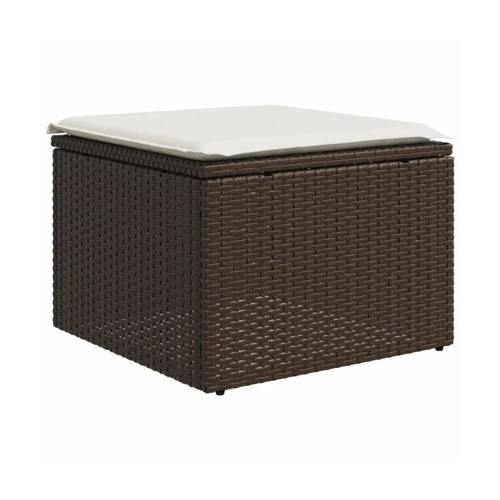 Bild von Furnicato Garten-Essgruppe 7-tlg. - Garten-Sofagarnitur mit Kissen Braun Poly Rattan