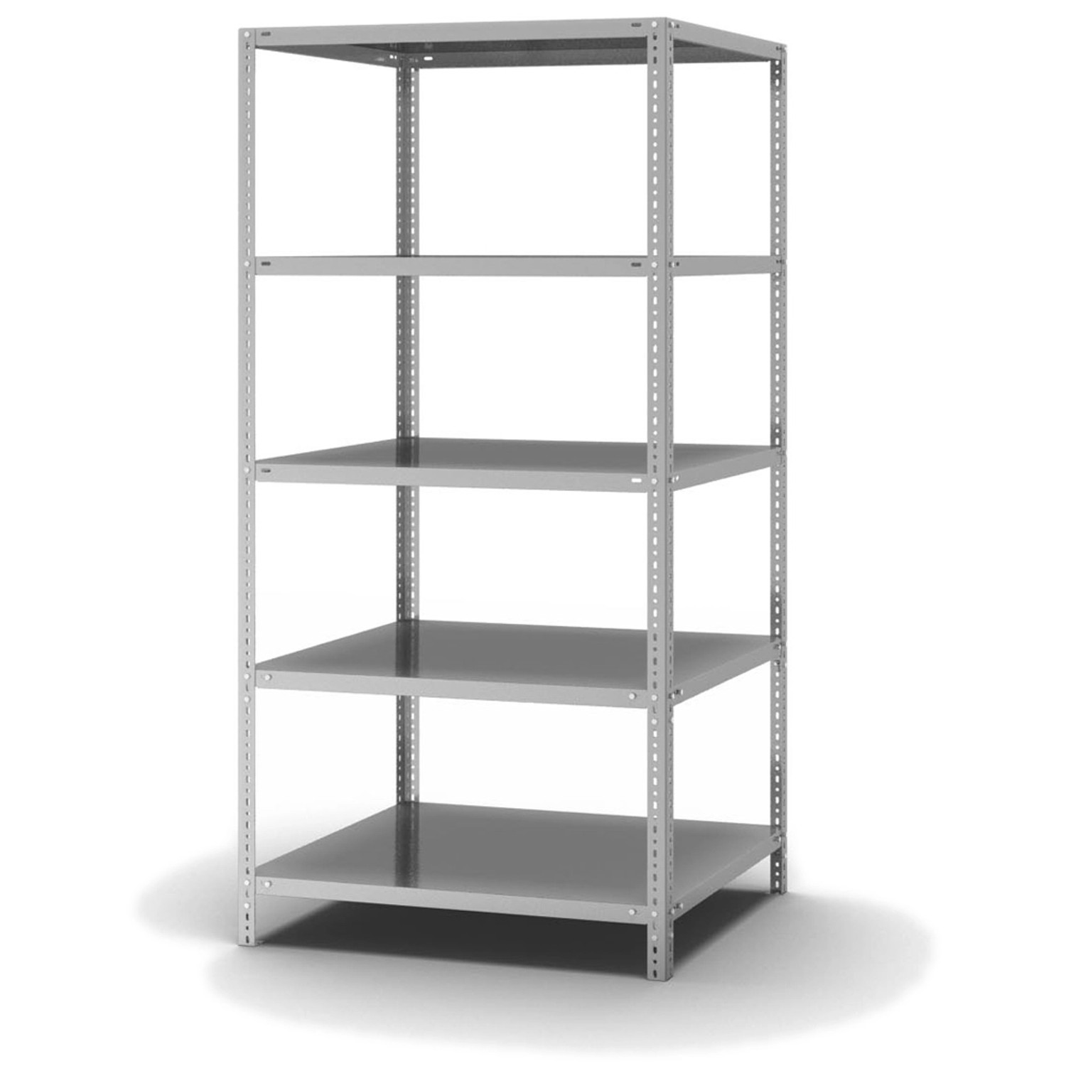 Bild von PROREGAL Edelstahl Fachbodenregal Schraubsystem Grundregal HxBxT 200 x 100 x 80 cm 5 Ebenen Fachlast 200 kg Edelstahl