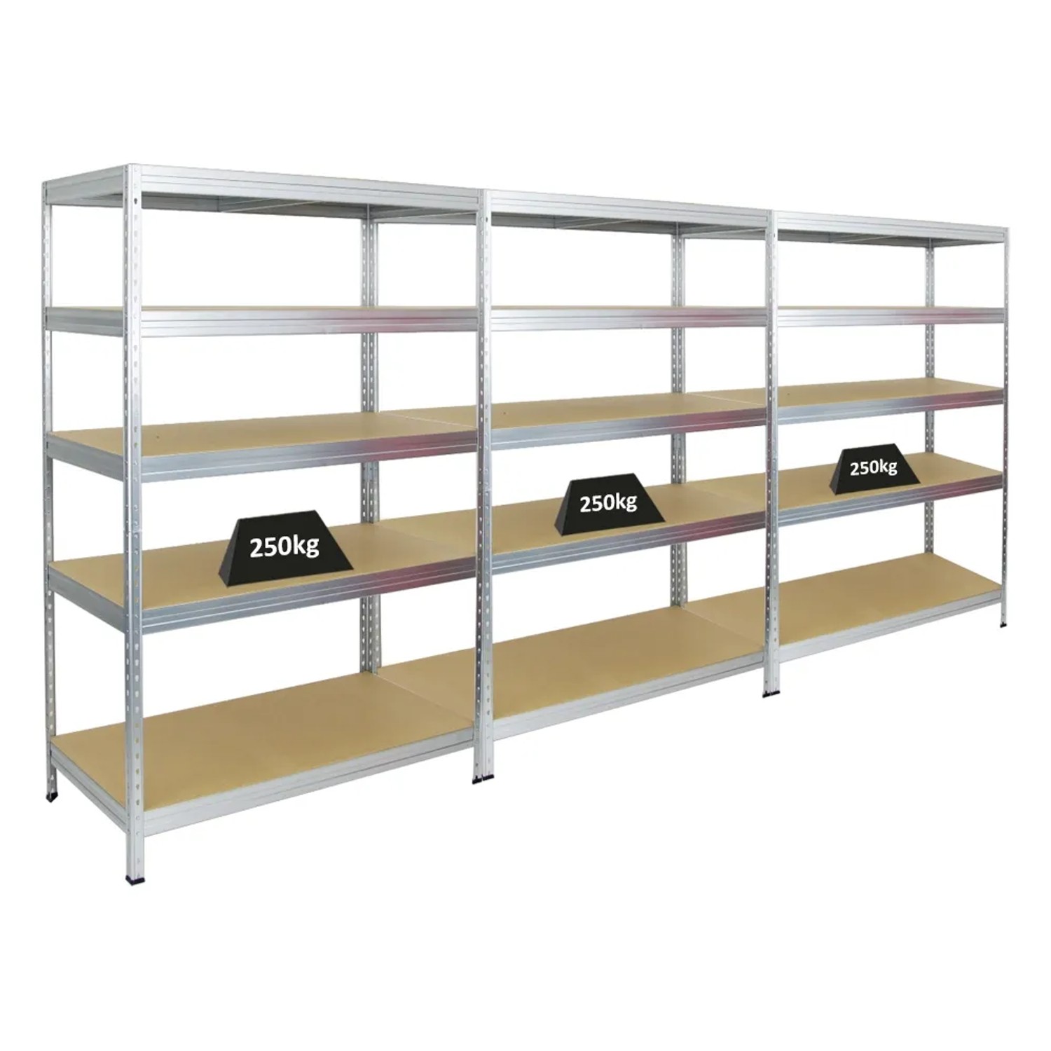 Bild von PROREGAL Mega Deal 3x Schwerlastregal Rivet HxBxT 180 x 120 x 60 cm Fachlast 250 kg Verzinkt