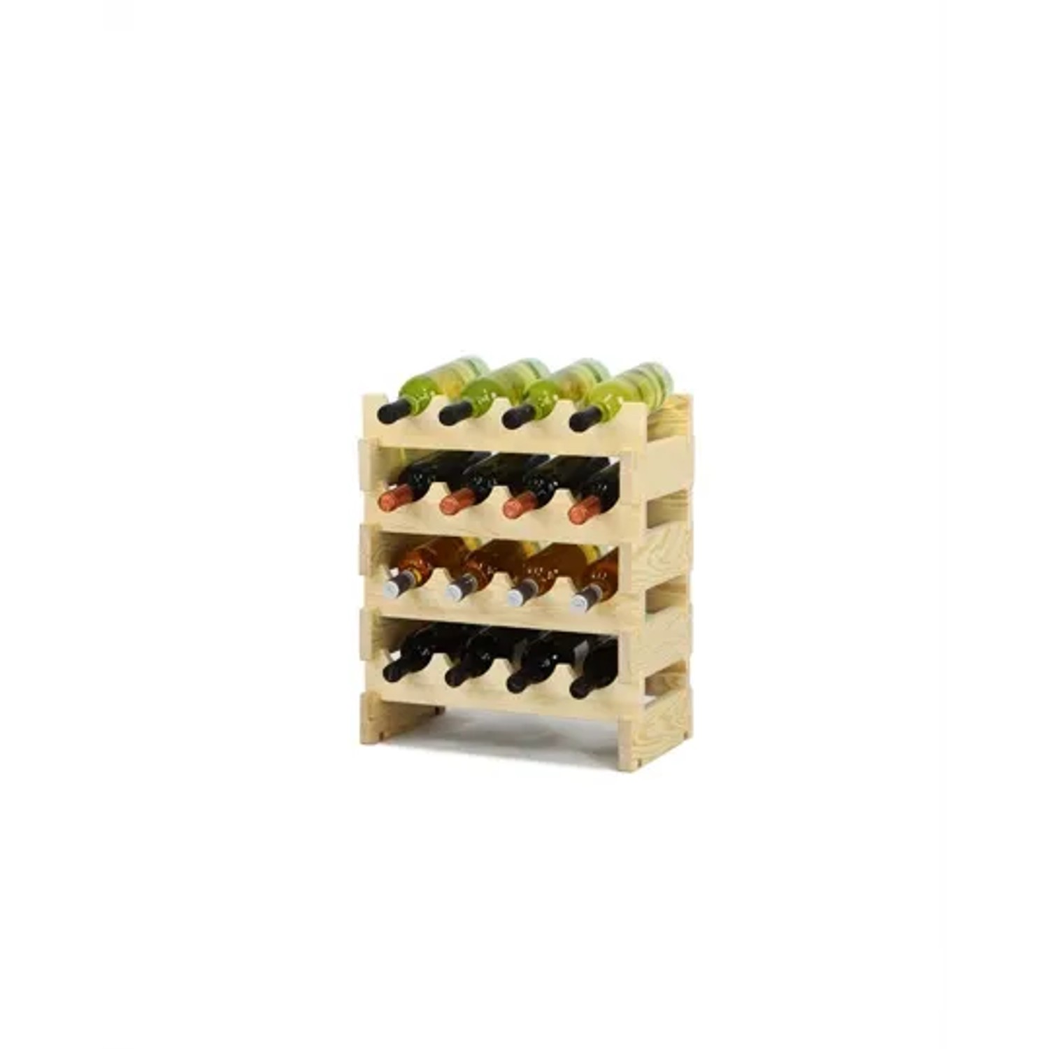 Bild von PROREGAL Weinregal Vinoteca Flex  HxBxT 46 x 47 x 29 cm 16 Flaschen Massives Kiefernholz Natur Unbehandelt