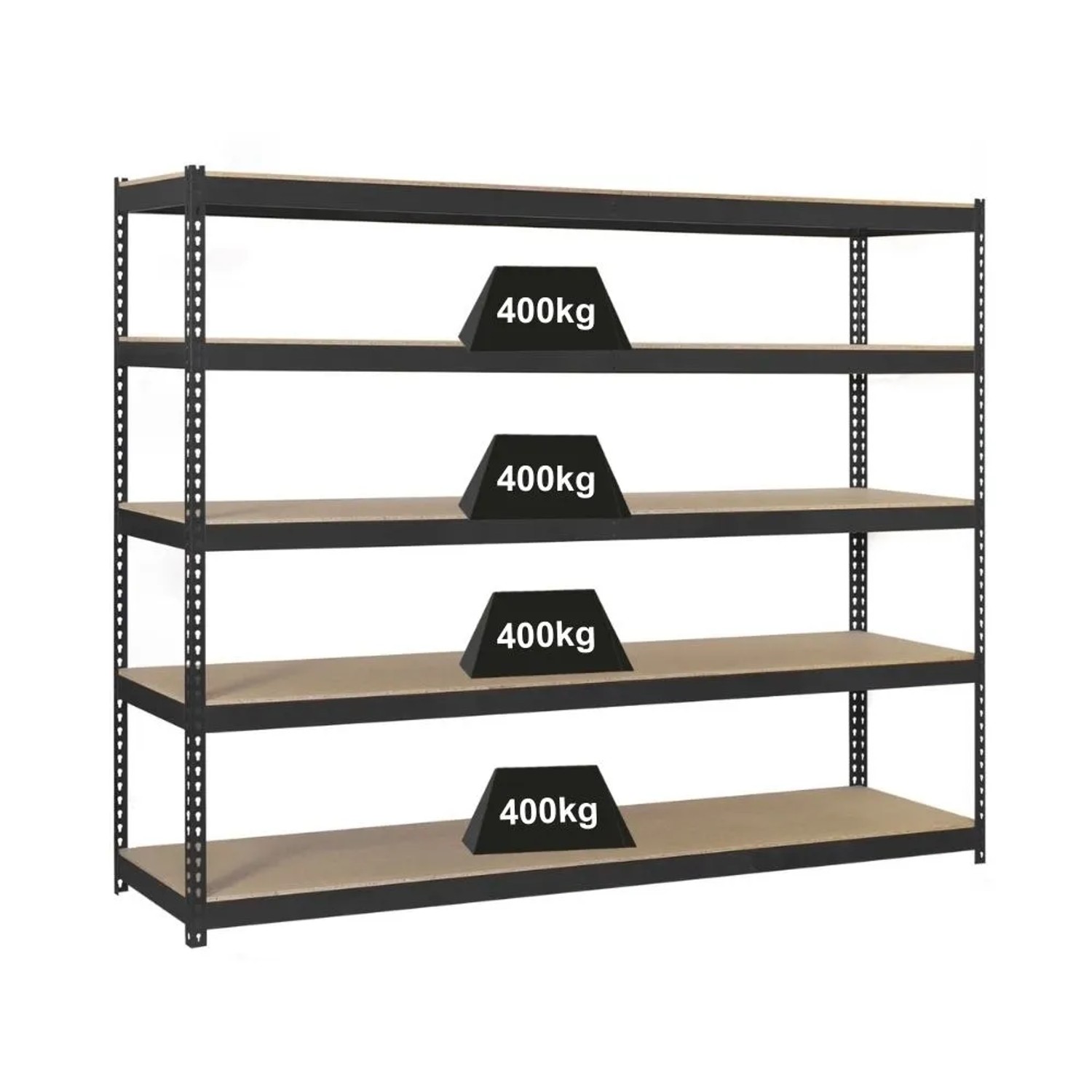 Bild von PROREGAL Schwerlastregal Extrem Wood Yeti Five HxBxT 300 x 150 x 60 cm Fachlast 400 kg Anthrazit