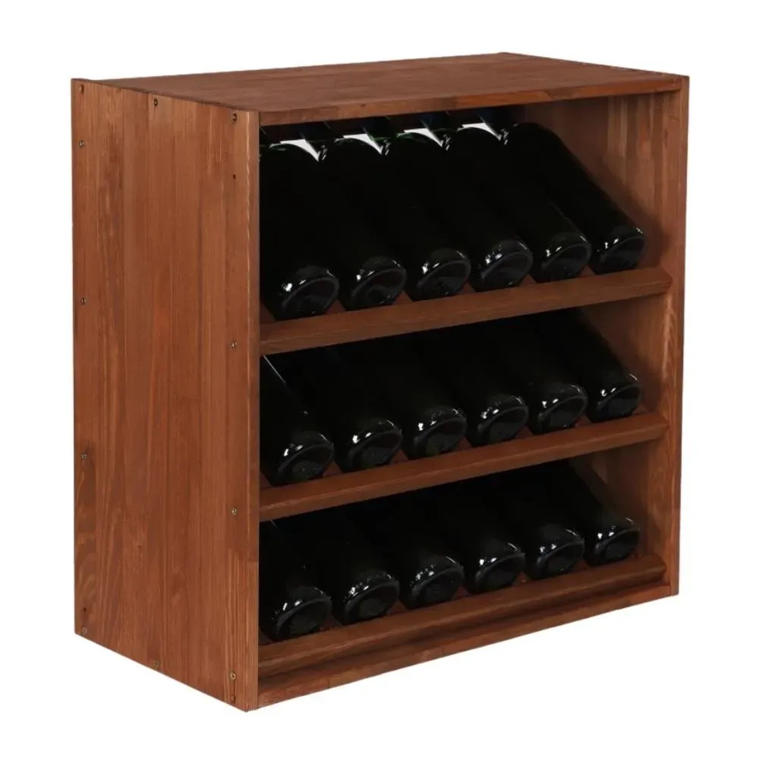 Bild von PROREGAL Modulares Weinregal Vincellar Mod HxBxT 60 x 60 x 30 cm Schräg Modul Für 18 Flaschen Massives Kiefernholz Braun Geölt