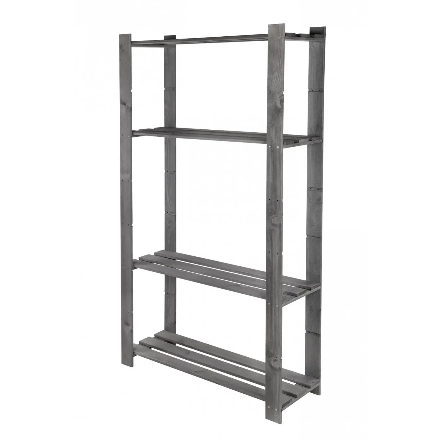 Bild von PROREGAL Holzregal Pinepeak HxBxT 150 x 80 x 28 cm 4 Fachboden 1,2 cm Dickes Kiefernholz Grau