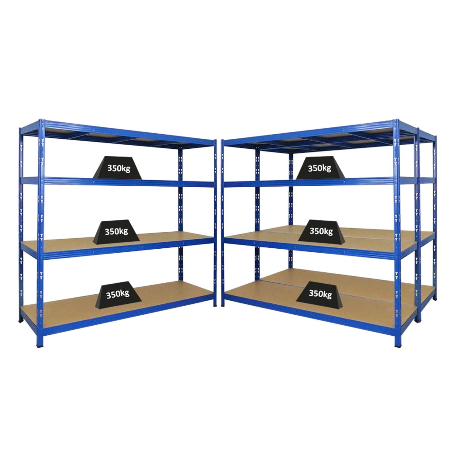 Bild von PROREGAL Mega Deal 3x Profi Schwerlastregal Goliath HxBxT 180 x 200 x 60 cm Fachlast 350 kg Blau