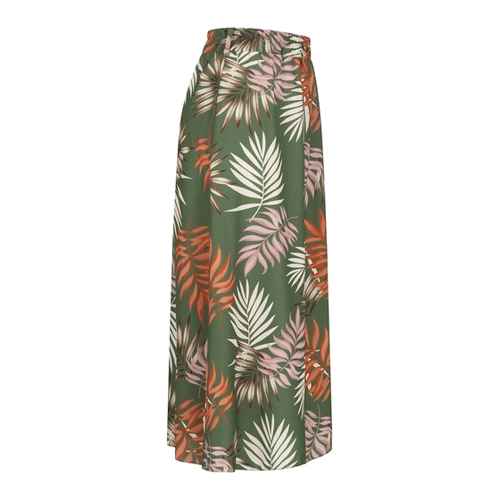 Bild von Cloud 5ive Damen Rock Longform Skirt mit Allover Blätter Print