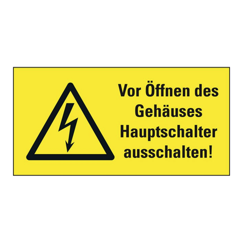 Bild von König Werbeanlagen Hinweisschild - Warn-Schild Vor Öffnen des Gehäuses