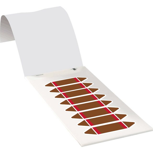 Bild von König Werbeanlagen Hinweisschild Rohrleitungsetikett zum Beschriften, braun/rot, Folie, 17x75mm, 80/He