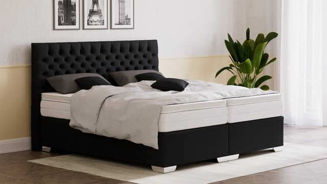 Bild von Meisterbetten Boxspringbett Acon (7-Zonen Taschenfederkernmatratzen, Gelaxtopper), Inklusive kostenloser Lieferung und Aufbau