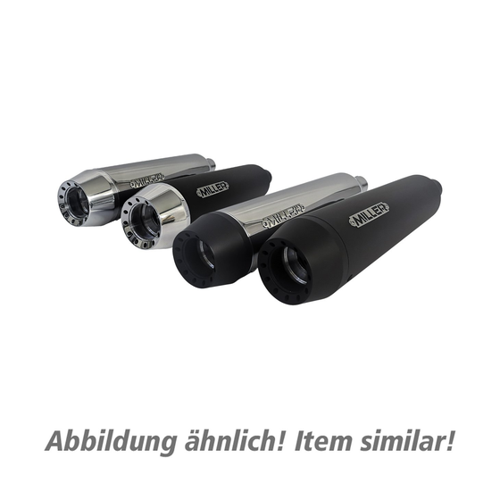 Bild von Miller Exhaust Auspuff slip-on Paar Tapered poliert/schwarz für Kawasaki VN