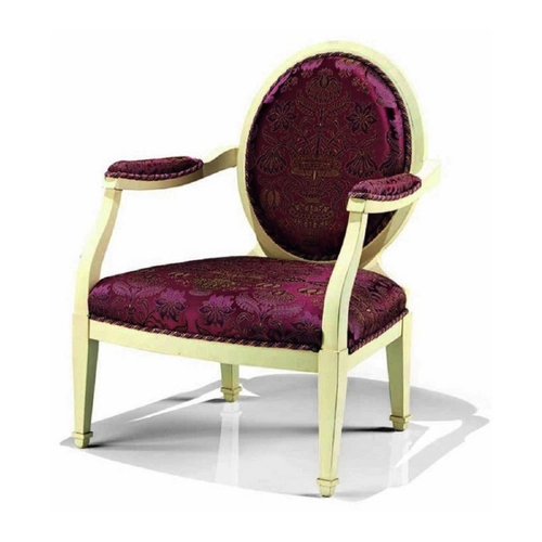 Bild von Casa Padrino Luxus Barock Sessel in Lila und Elfenbein