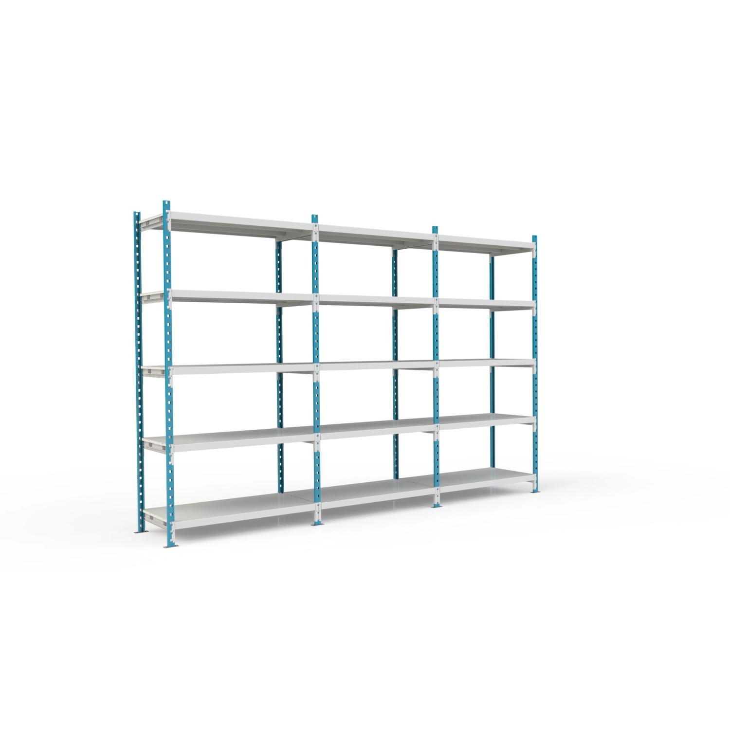 Bild von PROREGAL Fachbodenregal Maximus Pro HxBxT200 x 100 x 50 cm 5 Ebenen PVC-Fachboden Fachlast 286 kg Lichtblau-Lichtgrau